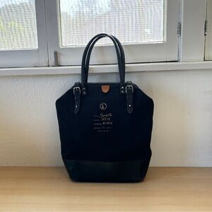Fleabag Large Black Canvas and Leather Tote